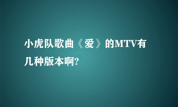 小虎队歌曲《爱》的MTV有几种版本啊?