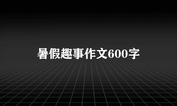 暑假趣事作文600字