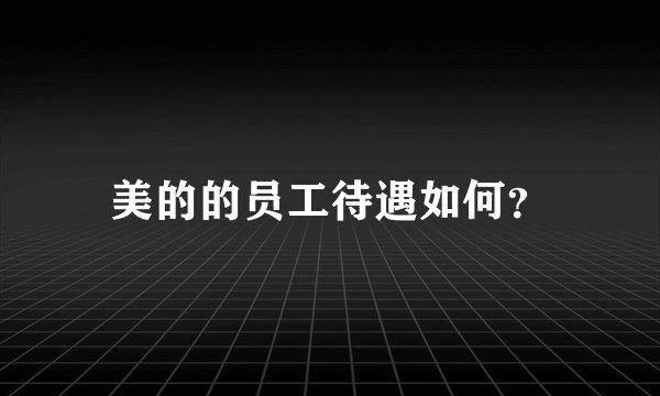 美的的员工待遇如何？