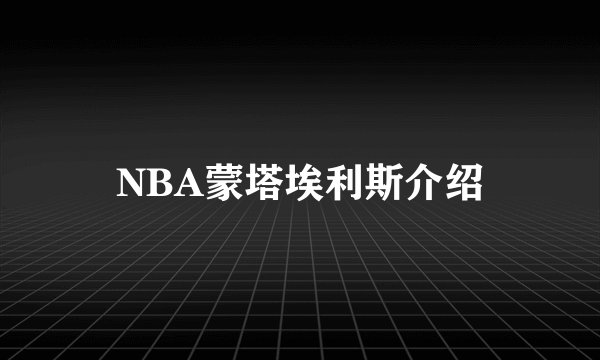 NBA蒙塔埃利斯介绍