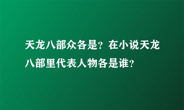 天龙八部众各是？在小说天龙八部里代表人物各是谁？
