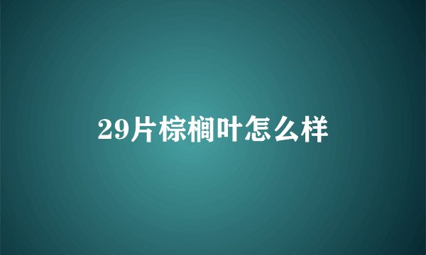 29片棕榈叶怎么样