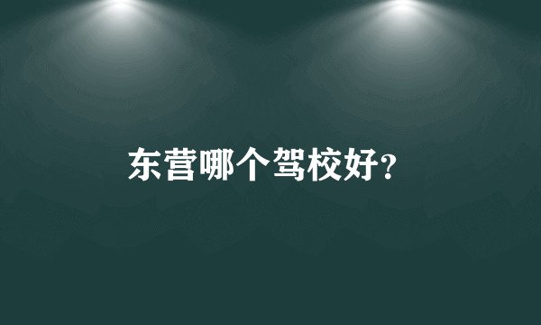 东营哪个驾校好？