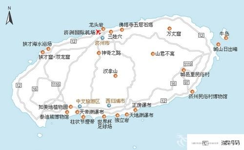 济州岛中文地图