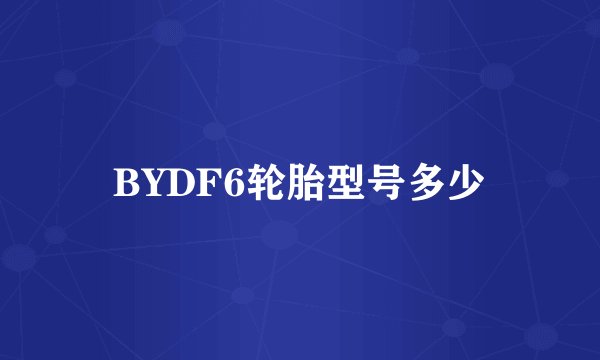 BYDF6轮胎型号多少