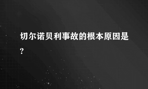 切尔诺贝利事故的根本原因是?