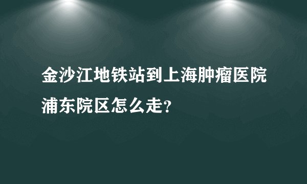 金沙江地铁站到上海肿瘤医院浦东院区怎么走？