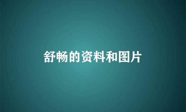 舒畅的资料和图片