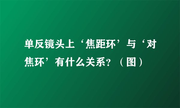 单反镜头上‘焦距环’与‘对焦环’有什么关系？（图）