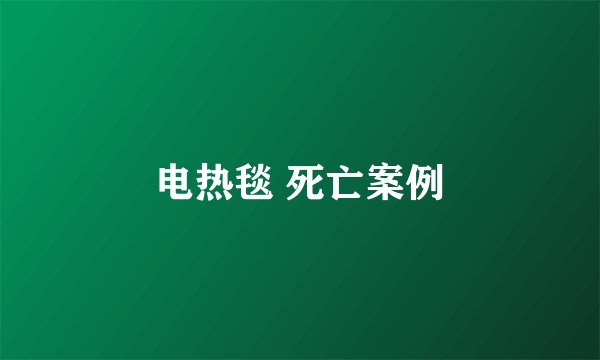 电热毯 死亡案例