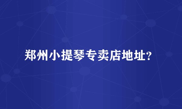 郑州小提琴专卖店地址？