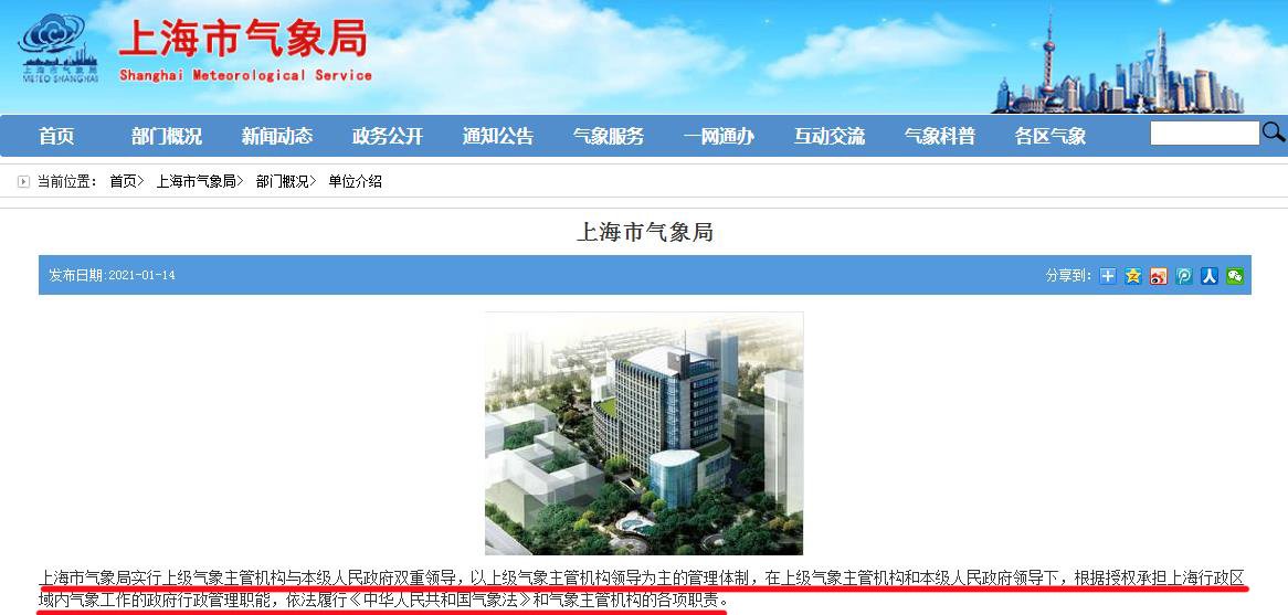 上海市气象局属于什么单位