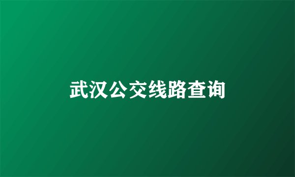 武汉公交线路查询