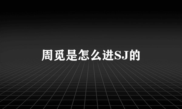 周觅是怎么进SJ的