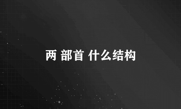 两 部首 什么结构