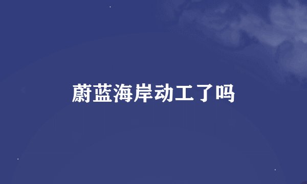 蔚蓝海岸动工了吗