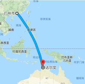 中国到澳大利亚的距离是多少?