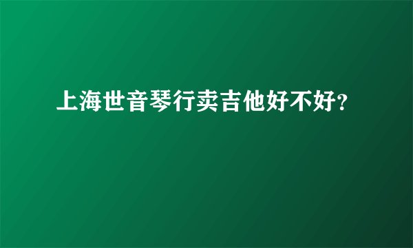 上海世音琴行卖吉他好不好？