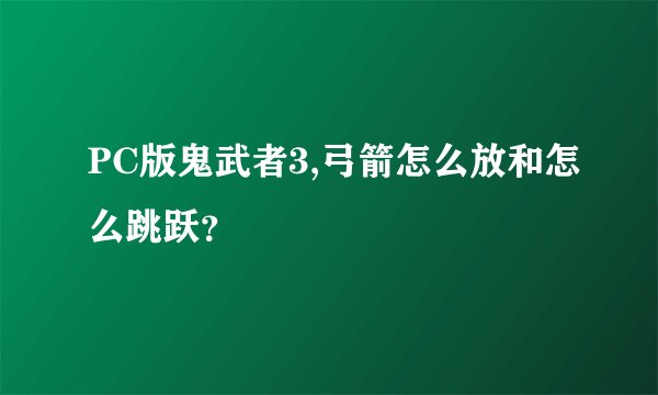PC版鬼武者3,弓箭怎么放和怎么跳跃？