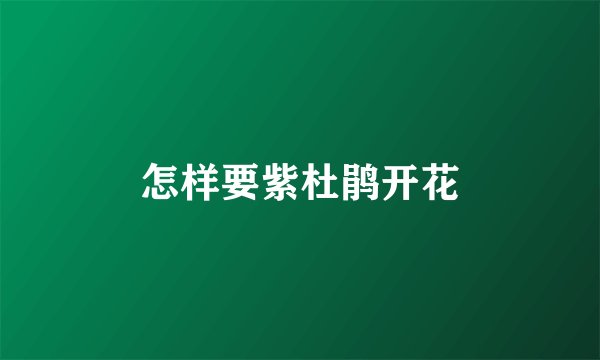 怎样要紫杜鹃开花