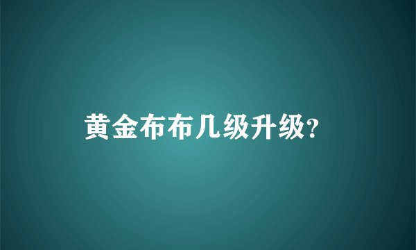 黄金布布几级升级?