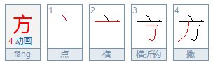 方向的方笔顺怎么写