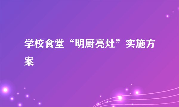 学校食堂“明厨亮灶”实施方案