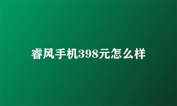 睿风手机398元怎么样