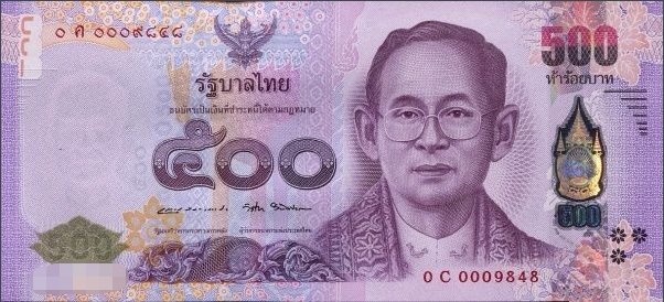 世界上500元面额的外币样子有那些？