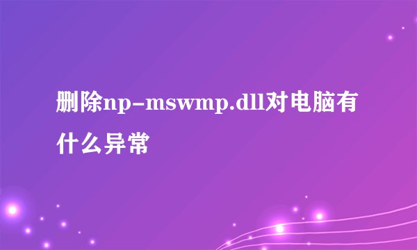 删除np-mswmp.dll对电脑有什么异常