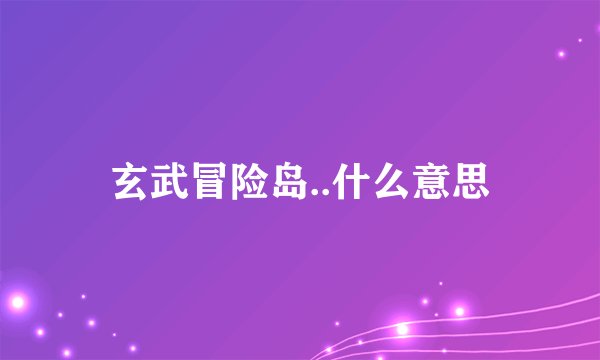 玄武冒险岛..什么意思