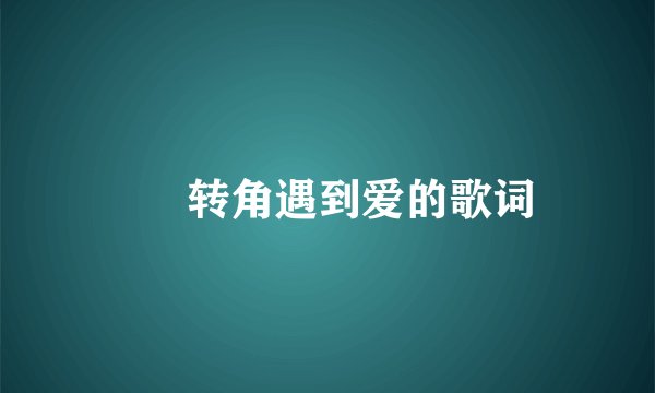 •  转角遇到爱的歌词