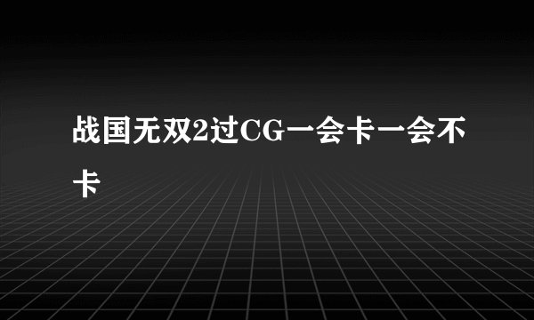 战国无双2过CG一会卡一会不卡