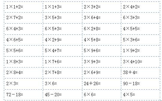 二年级混合计算500道