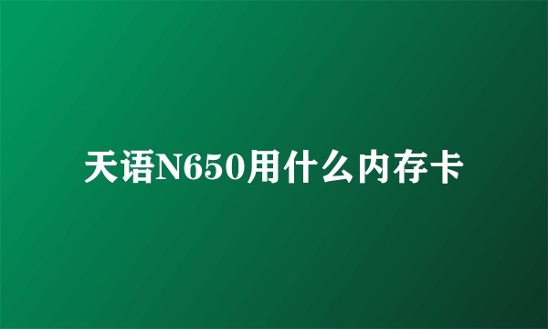 天语N650用什么内存卡