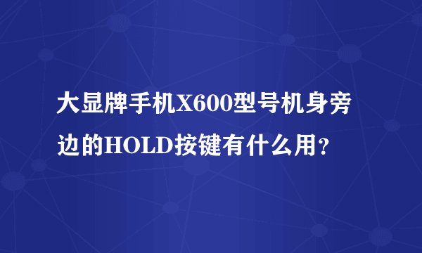 大显牌手机X600型号机身旁边的HOLD按键有什么用？