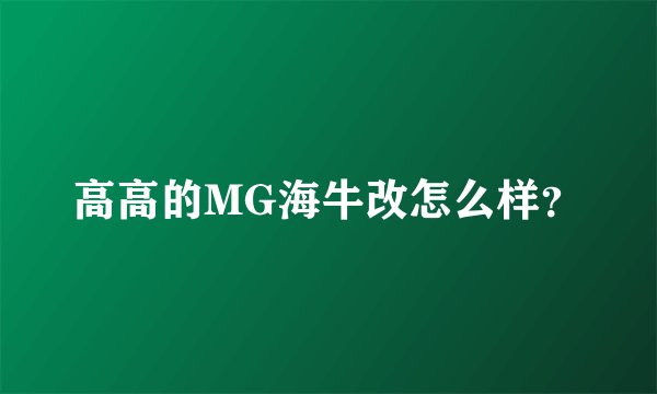 高高的MG海牛改怎么样？