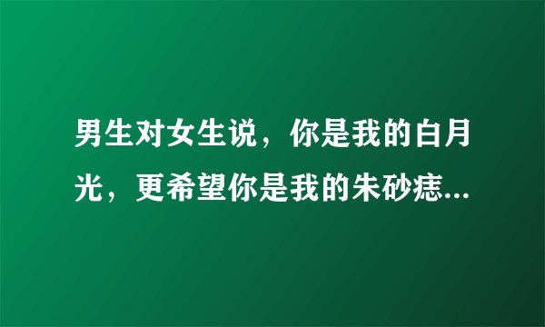 男生对女生说，你是我的白月光，更希望你是我的朱砂痣。什么意思？