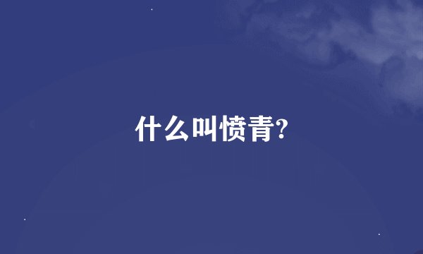 什么叫愤青?