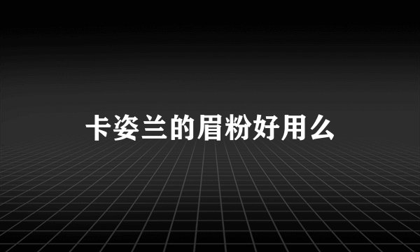 卡姿兰的眉粉好用么