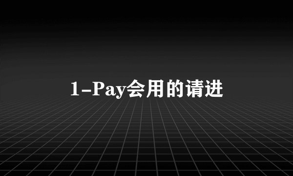 1-Pay会用的请进