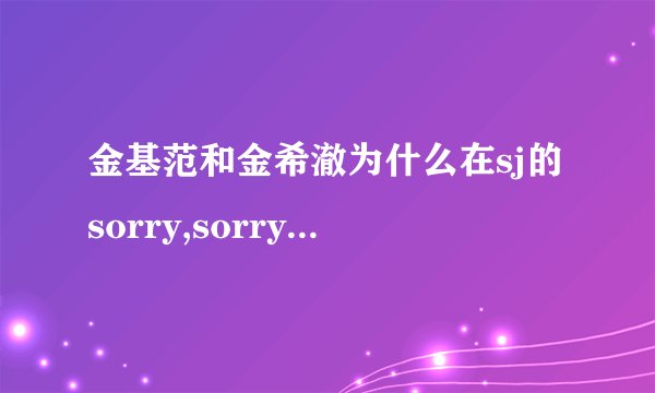 金基范和金希澈为什么在sj的sorry,sorry中没有出现