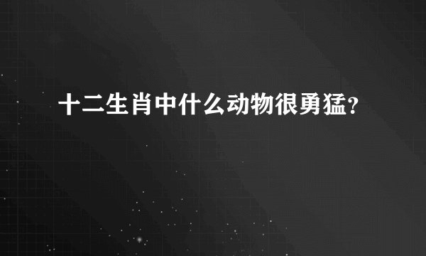 十二生肖中什么动物很勇猛？