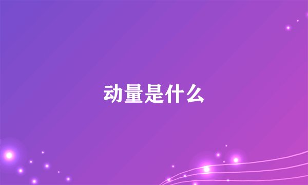 动量是什么