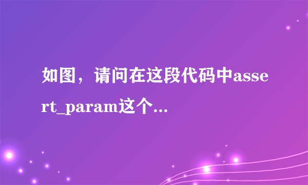 如图，请问在这段代码中assert_param这个语句代表什么意思啊？