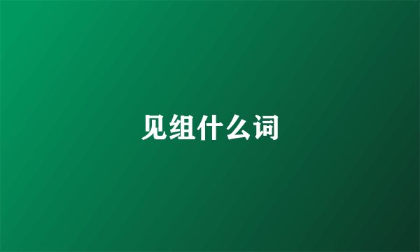 见组什么词