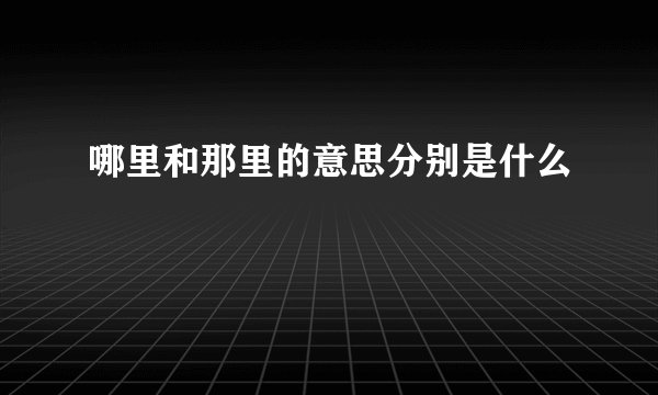 哪里和那里的意思分别是什么