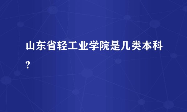 山东省轻工业学院是几类本科？