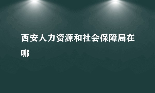 西安人力资源和社会保障局在哪