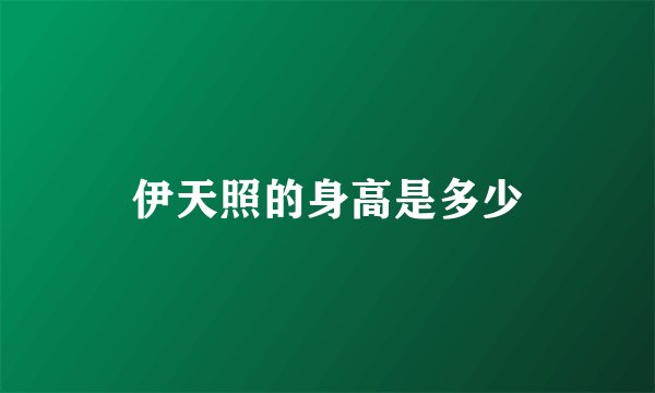 伊天照的身高是多少